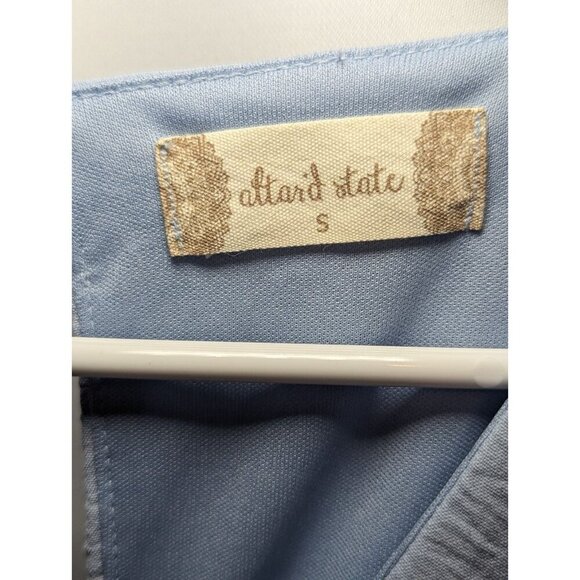 altar'd state Mini Allistair Romper Dress Size Small Light Blue Keyhole Back - Picture 4 of 16